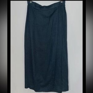 Vintage Coldwater Creek Linen Rayon Maxi Skirt Teal Size Large
